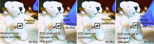 E-Skin Changes Color In Response to Pressure