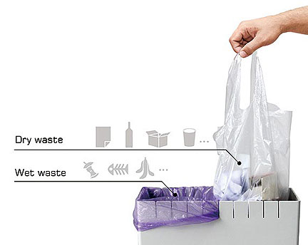 Eco Trash Can Holds Bags of All Sizes