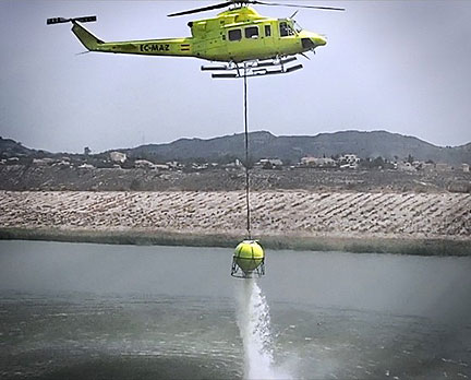 Safer Aerial Firefighting System Also Draws Water Faster