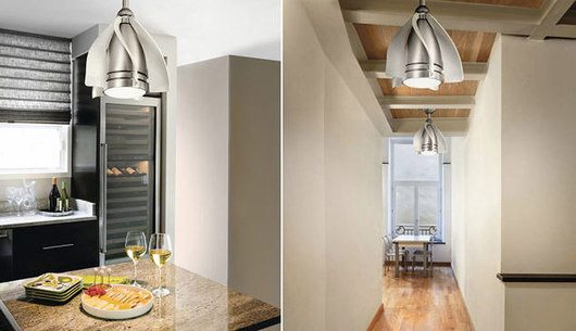 Terna Pendant Fan/Light Is Ideal for Small Spaces