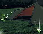 Pin Lights Illuminating Tent Stakes