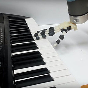 3D-Printed Robotic Hand Plays the Piano with Passive Movement