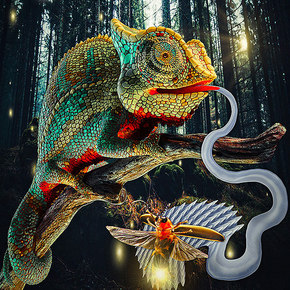 Chameleon Tongue Inspires Fast-Acting Soft Robots