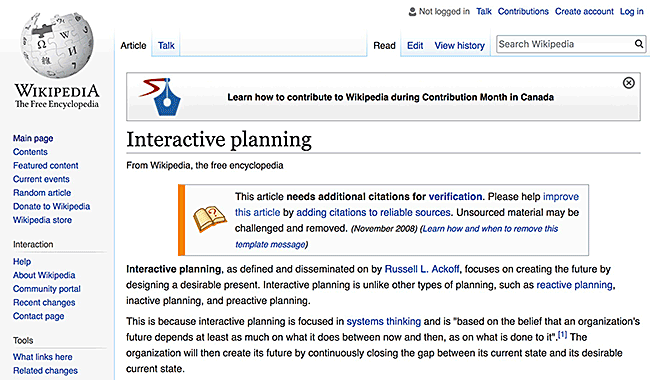 Interactive Planning and Idealized Design