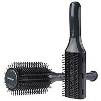 Self-cleaning Hairbrushes with Ceramic Styling/Cleaning Plates with Mirrored Bottom
