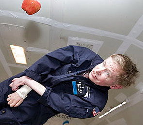 photo of stephen hawking weightless in space